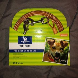 Top Paw Dog Tie Out 15 foot for Dogs up to 50 LBS